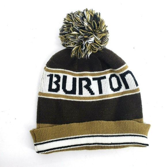 Burton Spell Out Pom Pom Beanie Winter Hat Unisex - Picture 7 of 7